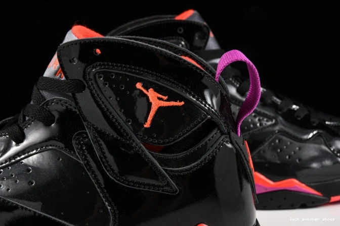 Rep LUCY 313358-006 Jordan Air 7 Black Patent Retro 0823